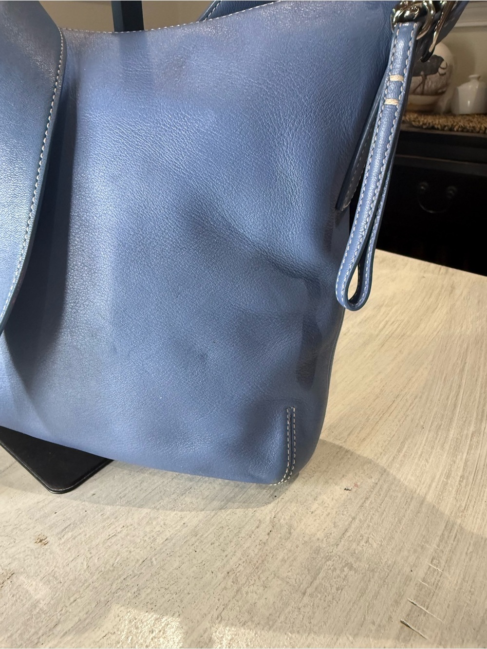 Vintage Y2K Coach Dusty Blue Legacy Leather Crossbody Hobo Bag - Picture 2 of 12